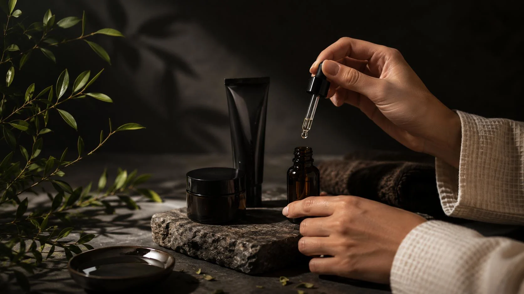 Skin hydration and oil balance concept